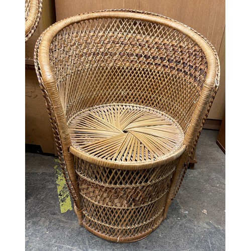 78 - RATTAN AND CANE BASKET CHAIR