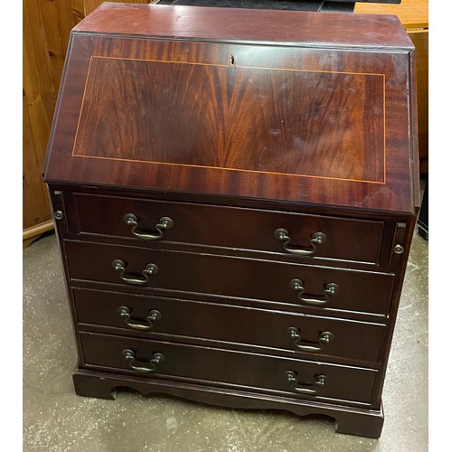 101 - REPRODCTION MAHOGANY CROSS BANDED BUREAU