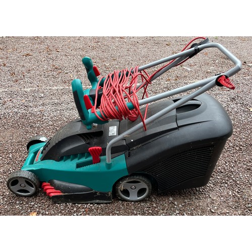 168 - BOSCH ELECTRIC LAWN MOWER AND GRASS BOX