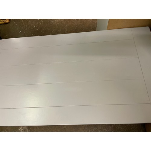 131 - GREY PAINTED OBLONG COFFEE TABLE WITH SINGLE DRAWER