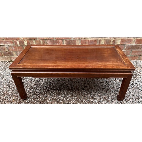 144 - CHINESE DESIGN ROSE HARD WOOD OBLONG COFFEE TABLE