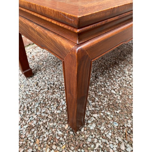 144 - CHINESE DESIGN ROSE HARD WOOD OBLONG COFFEE TABLE