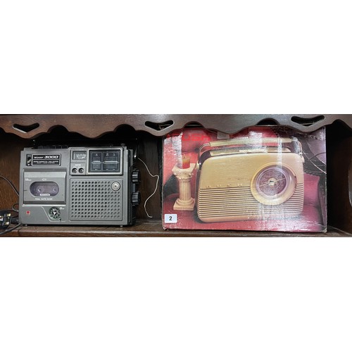 2 - BUSH RETRO STYLE RADIO AND SHARP 3000 RADIO CASSETTE PLAYER