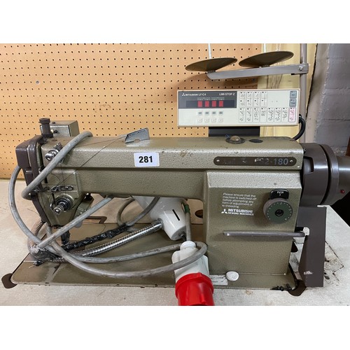 281 - MITSUBISHI INDUSTRIAL TREADLE SEWING MACHINE