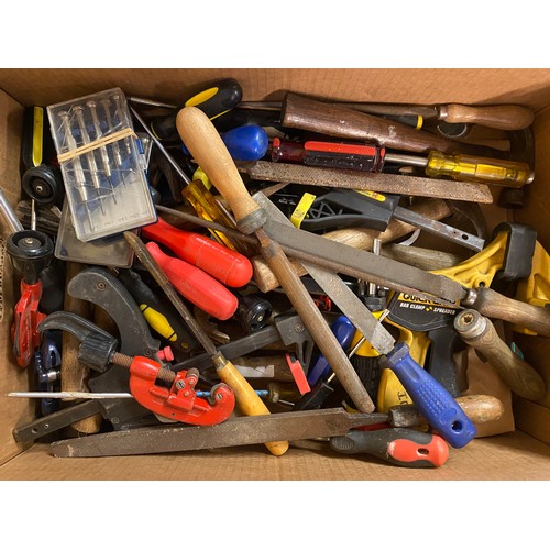 270 - CARTON - FILES AND RASPS, MINI SCREW DRIVER KIT AND OTHERS, SMALL PIPE VICE