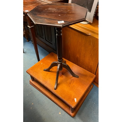 61 - SMALL OCTAGONAL TRIPOD TABLE AND A SWIVELTOP TABLE