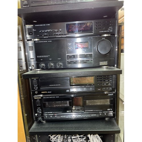 80 - TECHNICS STACKING HIFI SYSTEM IN CABINET WITH SPEAKERS