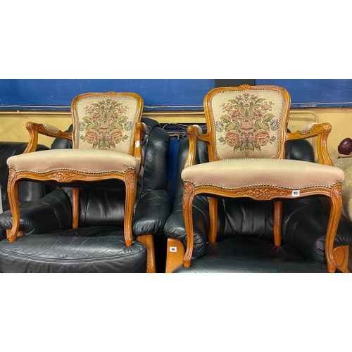 93 - PAIR OF REPRODUCTION FRENCH LOUIS XV STYLE FATEUILS