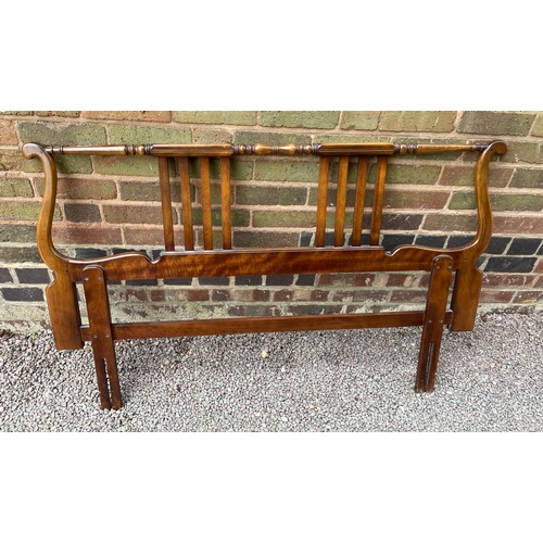 181 - MAHOGANY SLATTED DOUBLE HEADBOARD