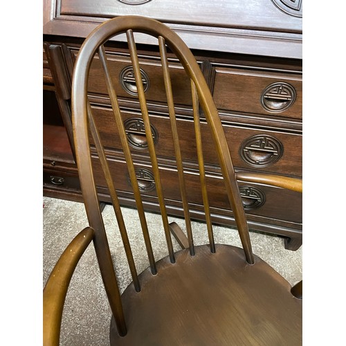 170 - ERCOL DARK ELM ROCKING CHAIR