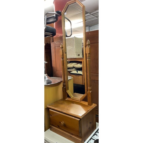 135 - HONEY PINE CHEVAL DRESSING MIRROR