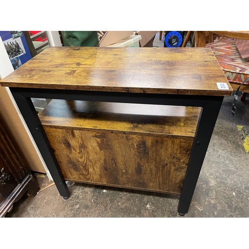 112 - STAINED PINE TWO DRAWER BEDSIDE CHEST