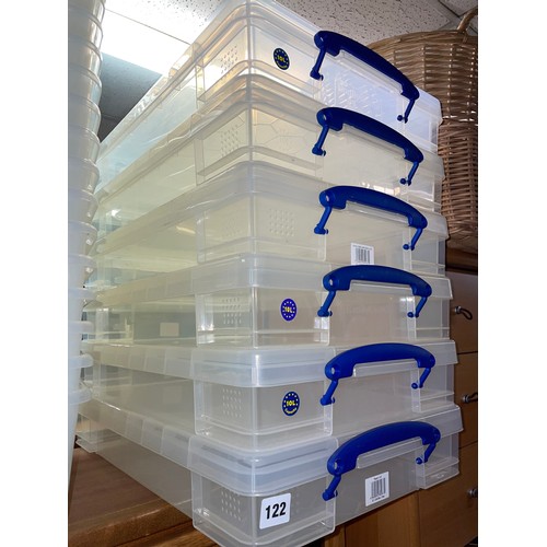 122 - SIX 10 LITRE UPVC STACKING BOXES