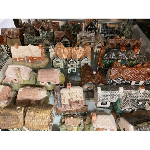 440 - TWO SHELVES OF MAINLY TEY POTTERY COTTAGES, CROFTS, AND BUILDINGS