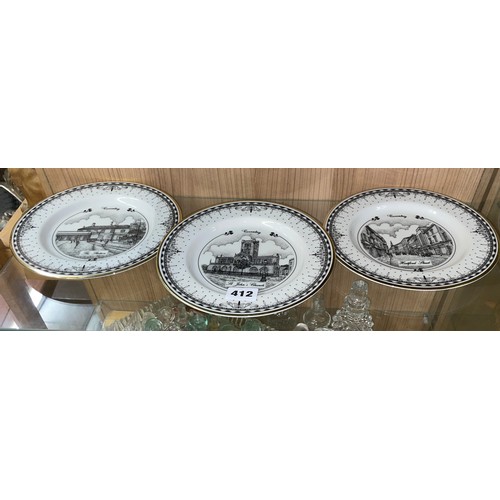 412 - THREE LIMITED EDITION COVNETRY LANDMARK PLATES