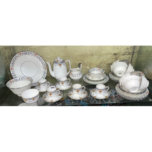 369 - MELBA BONE CHINA COFFEE SET AND TUSCAN CHINA TEACUPS