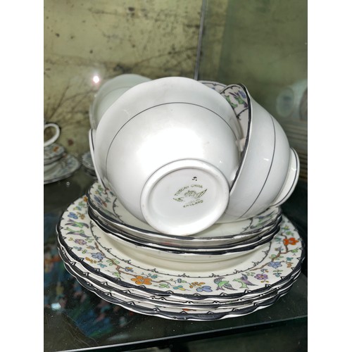 369 - MELBA BONE CHINA COFFEE SET AND TUSCAN CHINA TEACUPS