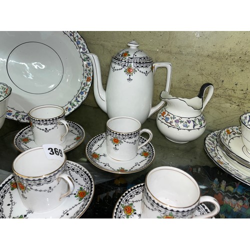 369 - MELBA BONE CHINA COFFEE SET AND TUSCAN CHINA TEACUPS