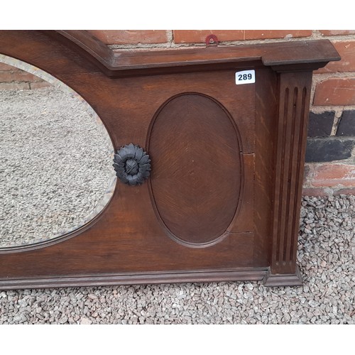 289 - OAK ARCHED CIRCULAR MIRROR BACK