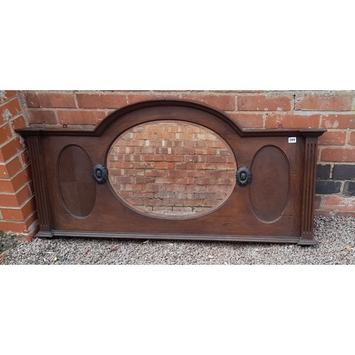 289 - OAK ARCHED CIRCULAR MIRROR BACK