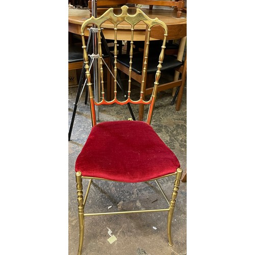 117 - BRASS 19TH CENTURY STYLE BOUDOIR CHAIR