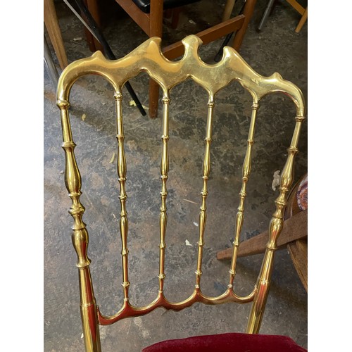 117 - BRASS 19TH CENTURY STYLE BOUDOIR CHAIR