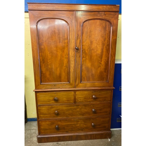 157 - VICTORIAN MAHOGANY LINEN PRESS CHEST