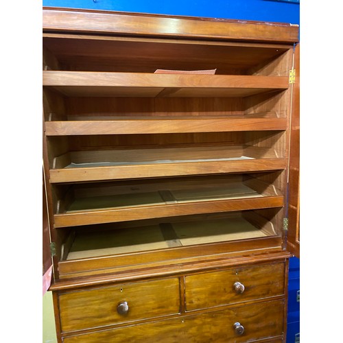 157 - VICTORIAN MAHOGANY LINEN PRESS CHEST