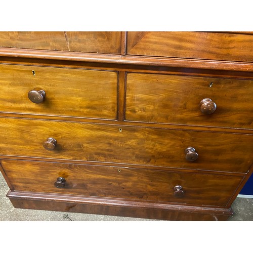 157 - VICTORIAN MAHOGANY LINEN PRESS CHEST