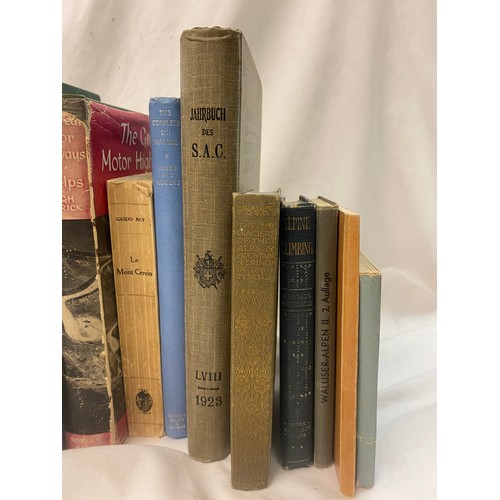 236 - HARD BACK BOOKS MOUNTAINEERING ALPS RELATED INCLUDING TWO VOLUMES 1948, AND GLACIERS OF THE ALPS, TH... 