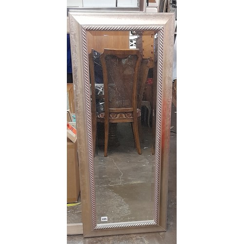 225 - SILVERED ROPE EDGE OBLONG MIRROR