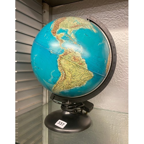 337 - ILLUMINATED TERRESTRIAL GLOBE