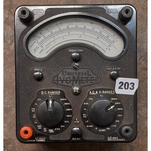 203 - UNIVERSAL AVO METER AND RADIO TAPE RECORDER