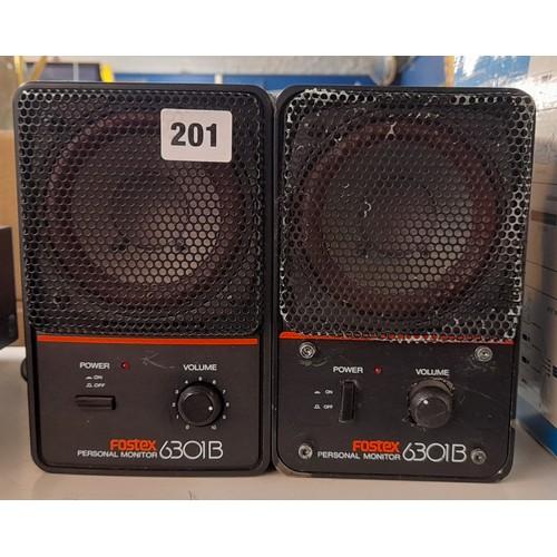 201 - TWO FOSTEX 6301B PERSONAL MONITORS