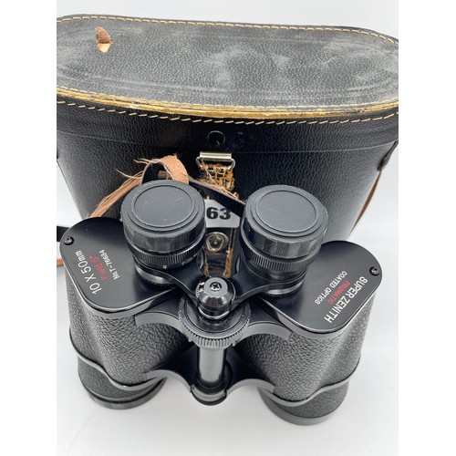 563 - PAIR OF SUPER ZENITH 10X50 BINOCULARS IN CASE