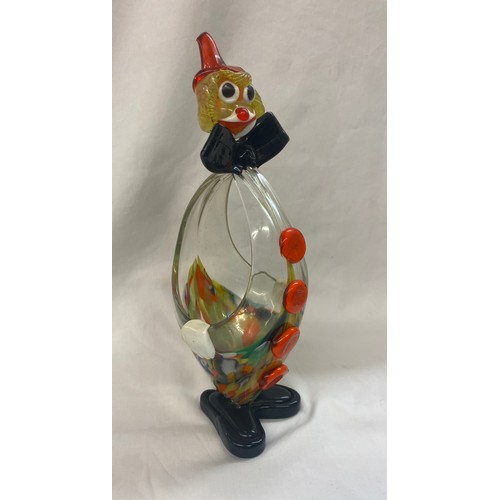 439 - MURANO GLASS BASKET CLOWN, SOLID BODY CLOWN AND CLOWN HAT SPILL VASE