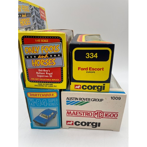 539 - MINT AND BOXED CORGI 334,LLEDO ONLY FOOLS AND HORSES RELIANT REGAL, CORGI 1009 MAESTRO MG1600, BOXED... 