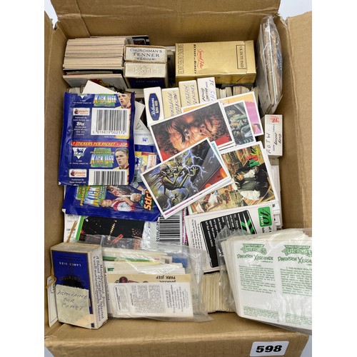 598 - SHOE BOX OF VARIOUS COLLECTORS AND TRADING CARDS INCLUDING BROOKE BOND TEA PLUS TEENAGE MUTANT NINJA... 