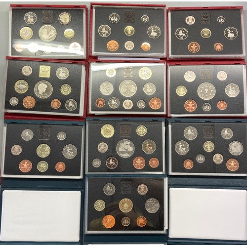 592 - PROOF SETS COINAGE OF GREAT BRITAIN AND NORTHERN IRELAND 1990 THROUGH TO 1999