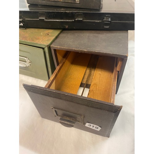 319 - TWO VINTAGE ENAMEL INDEX FILE BOXES