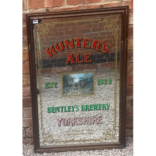 293 - HUNTERS YORKSHIRE ALE ADVERTISING MIRROR