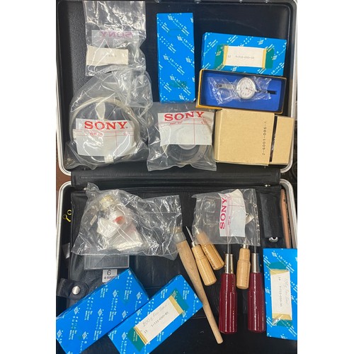 215 - CUSTOM AUDIO TOOL CASE WITH BOXED GAUGES AND OBA INSTRUMENTS