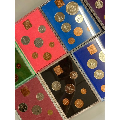 590 - GB PROOF SET OF COINS 1970, 72, 73, 75, 76, 77, 78, 79 RESPECTIVELY