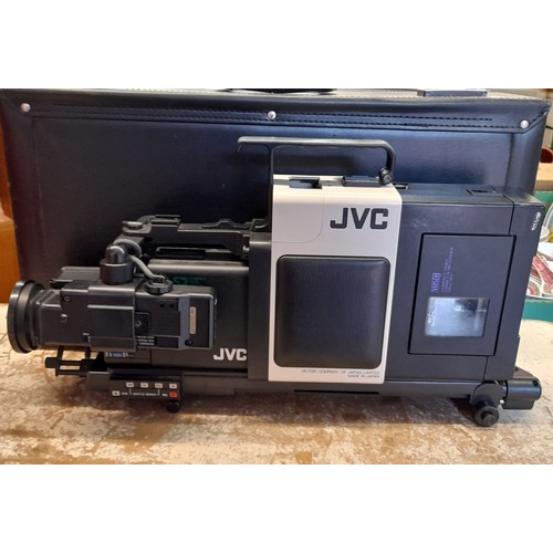 500 - TWO JVC VIDEO CAMERAS AND CHARGERS