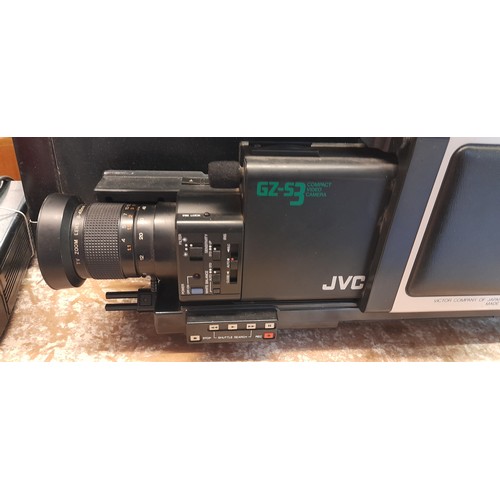 500 - TWO JVC VIDEO CAMERAS AND CHARGERS