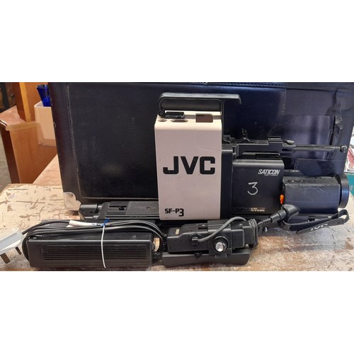 500 - TWO JVC VIDEO CAMERAS AND CHARGERS