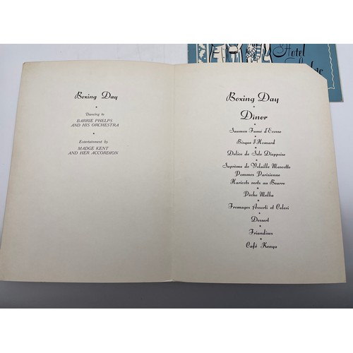 549 - LEOFRIC HOTEL COVENTRY CHRISTMAS EVE 1955 DINNER DANCE BROCHURE, BOXING NIGHT 1955, AND NEW YEARS EV... 