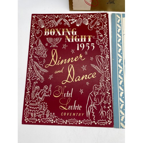 549 - LEOFRIC HOTEL COVENTRY CHRISTMAS EVE 1955 DINNER DANCE BROCHURE, BOXING NIGHT 1955, AND NEW YEARS EV... 