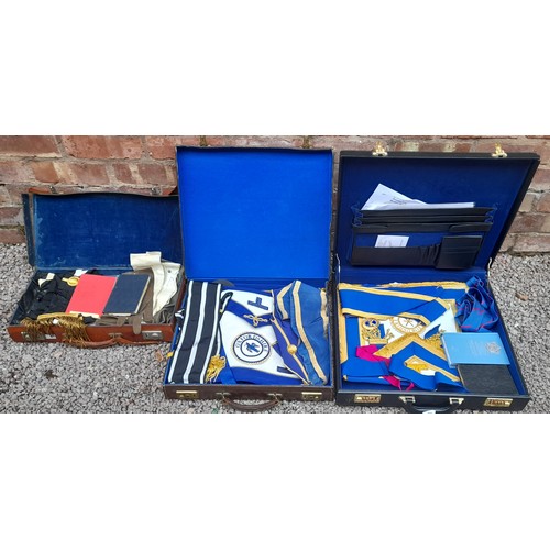 494 - THREE CASES OF LODGE REGALIA