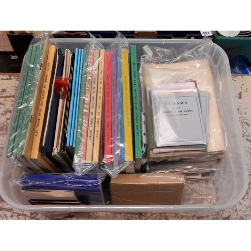 478 - TUB OF FREE MASON EPHEMERA, LODGE YEAR BOOKS, ORDERS OF DEGREES